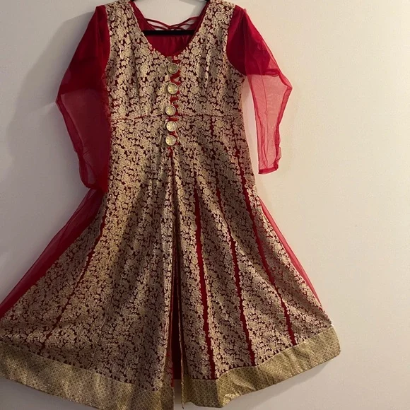 indian | Dresses | Indian Very Beautiful Stitched Embroidered Red Color  Pushwaas | Poshmark